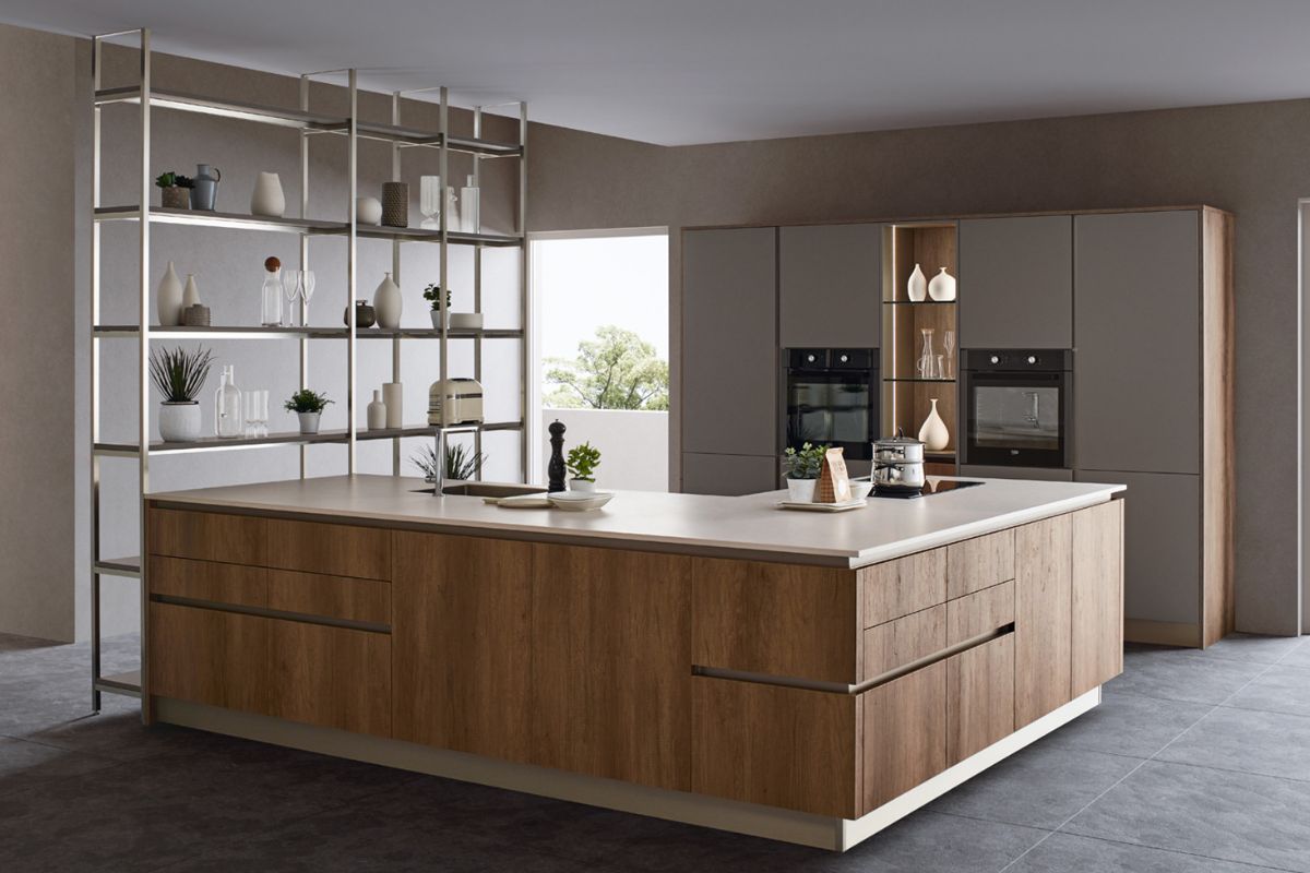 cucina bianca e legno
