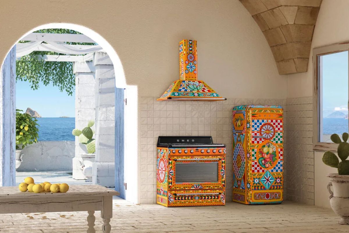 Frigorifero Smeg FAB28 elettrodomestici di lusso di design Dolce e Gabbana