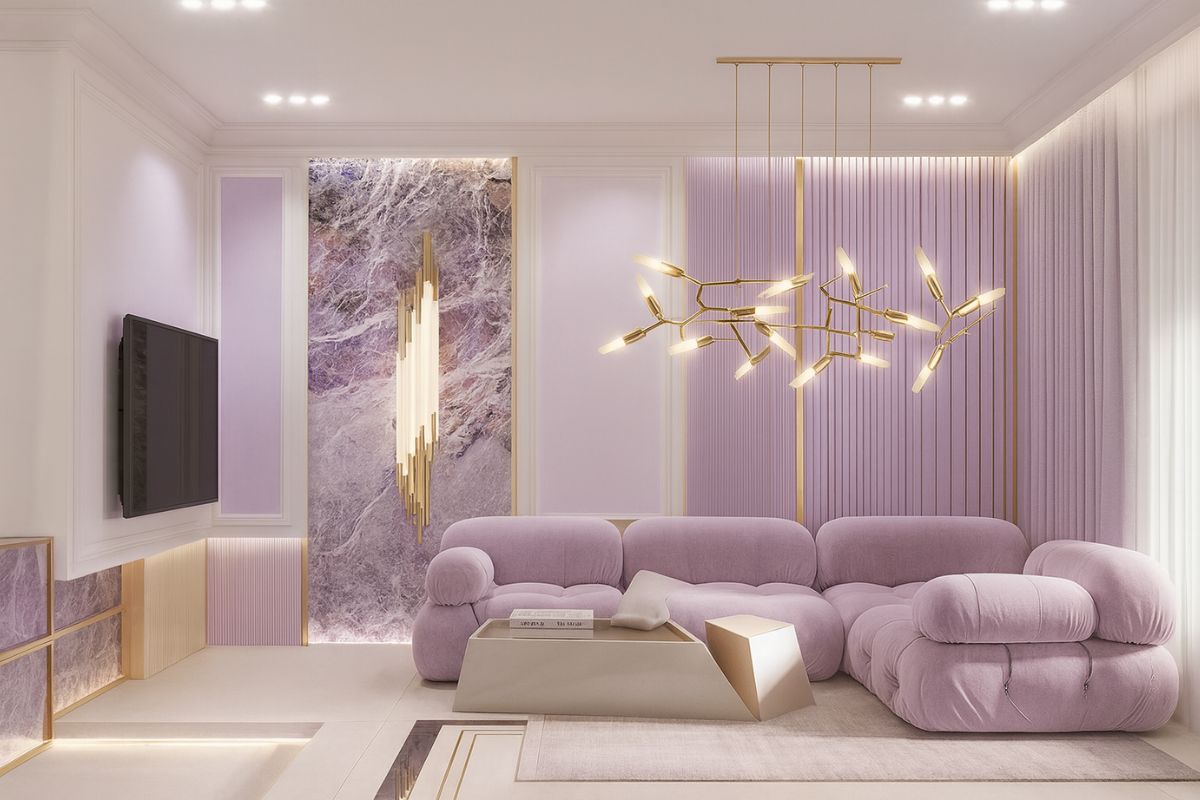 Lilla e metalli tocchi glamour