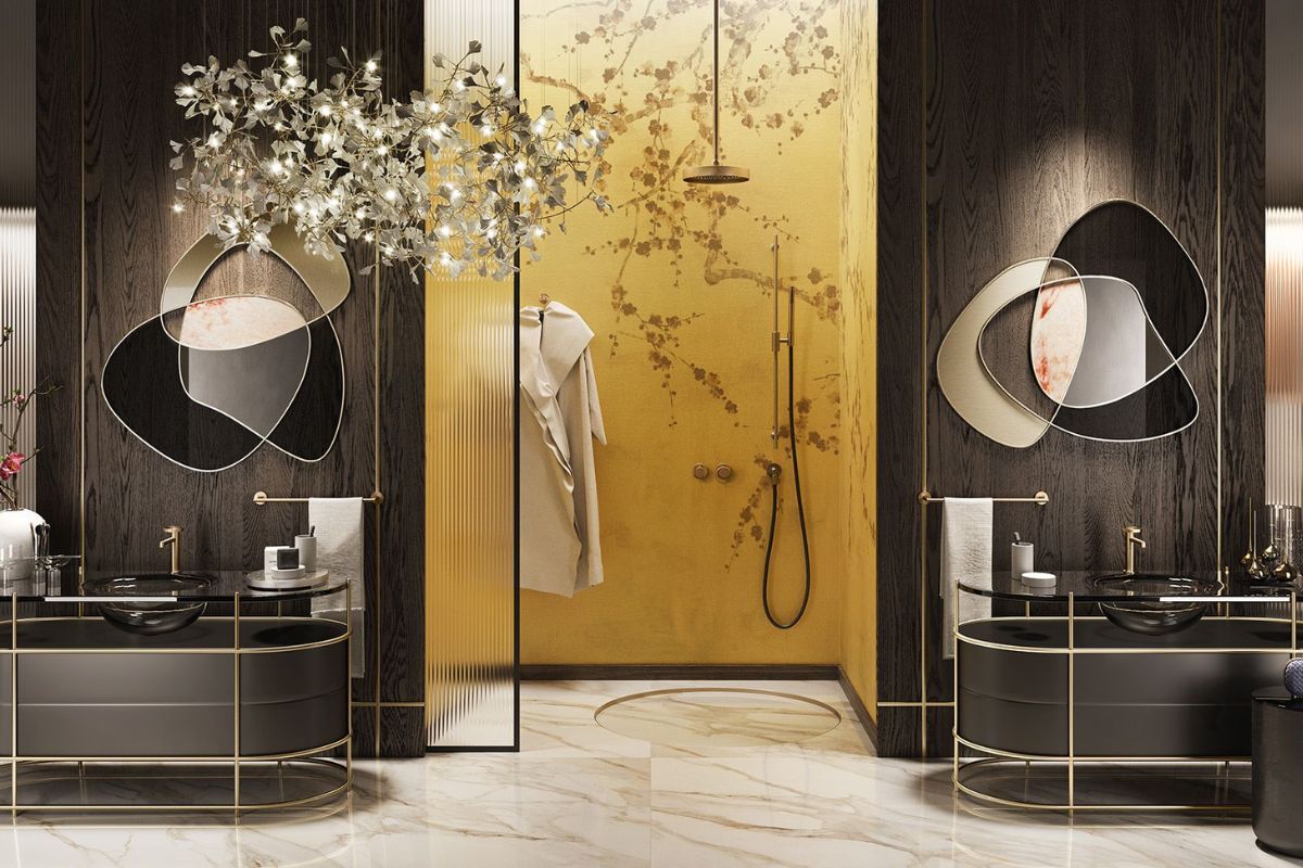 bagni da sogno Metalli satinati e finiture preziose
