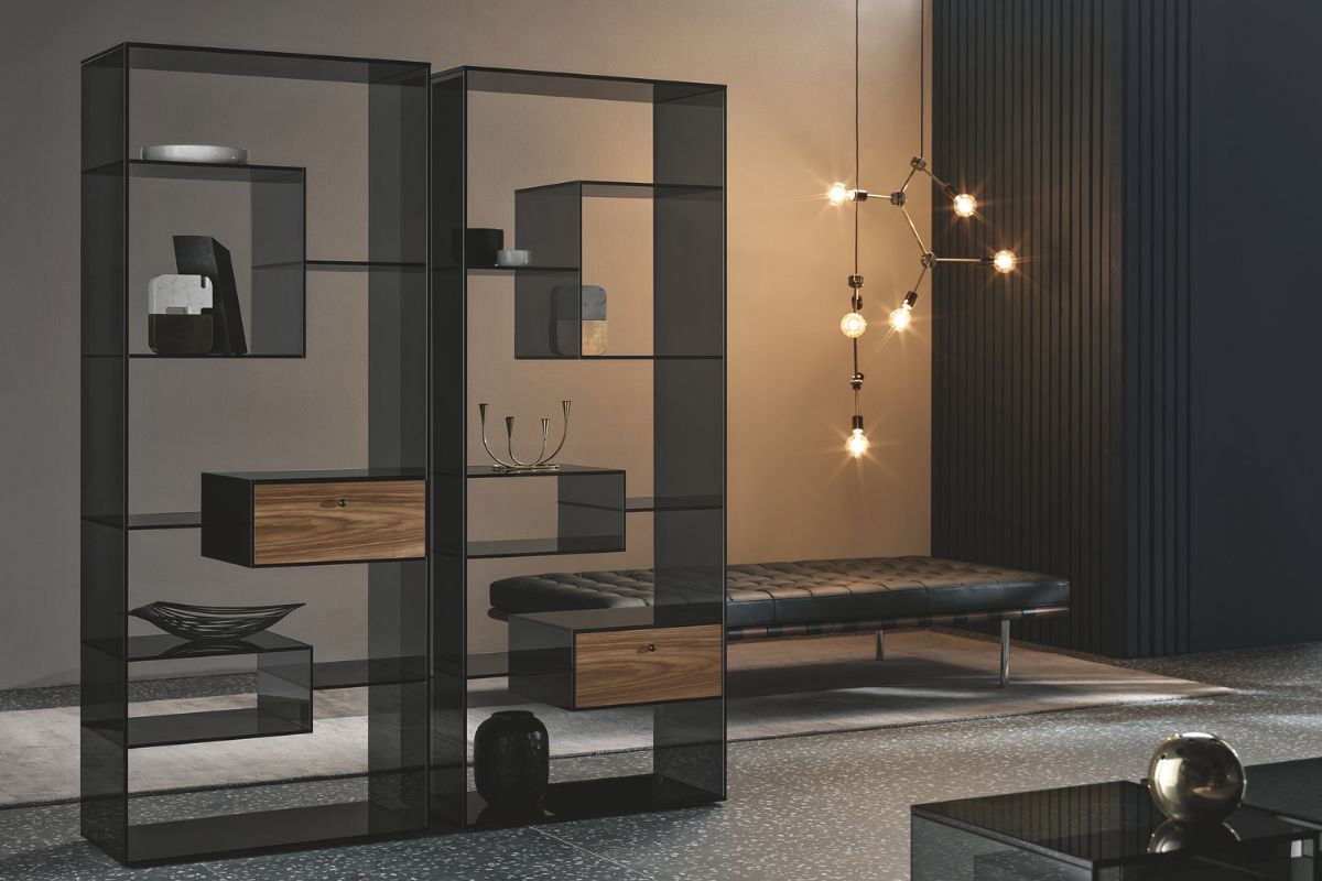 tonelli design libreria vetro