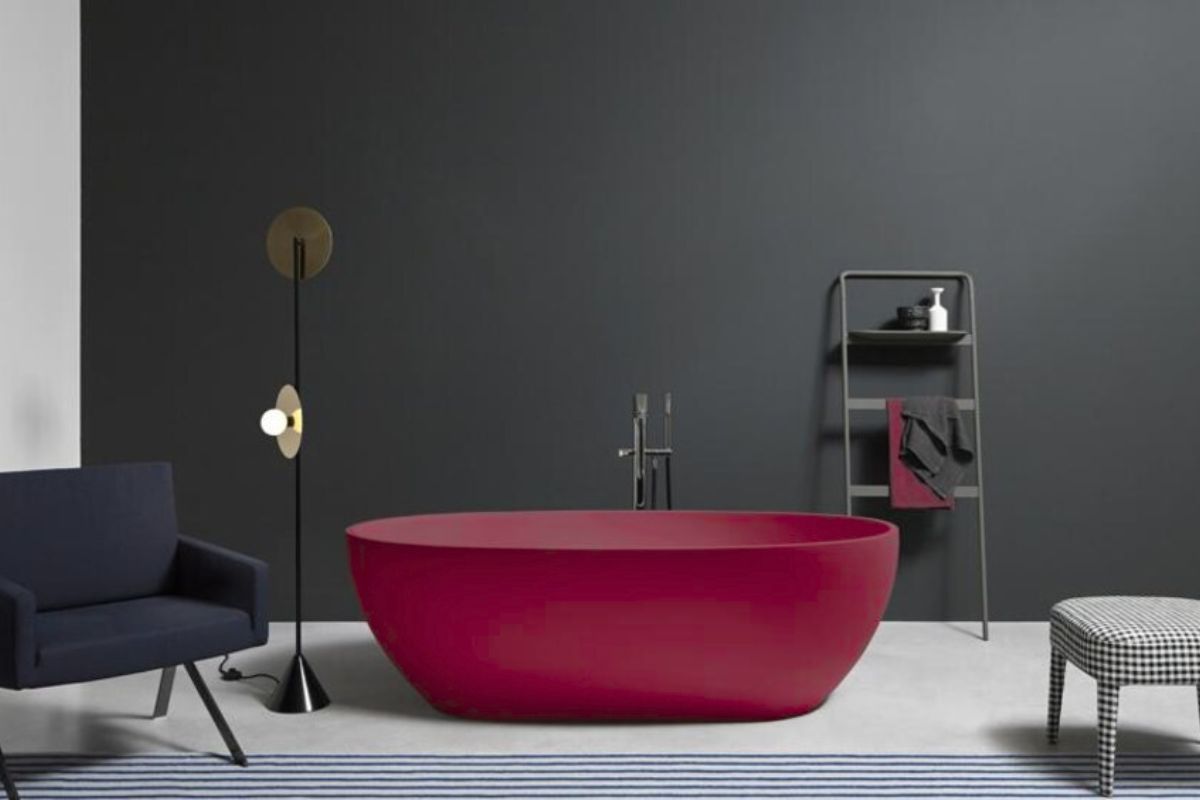 bagno di design magenta