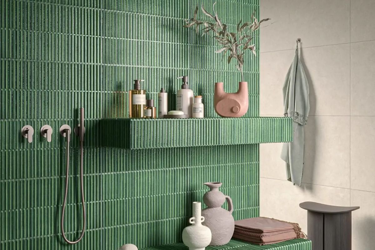 abbinare verde petrolio colore bagno