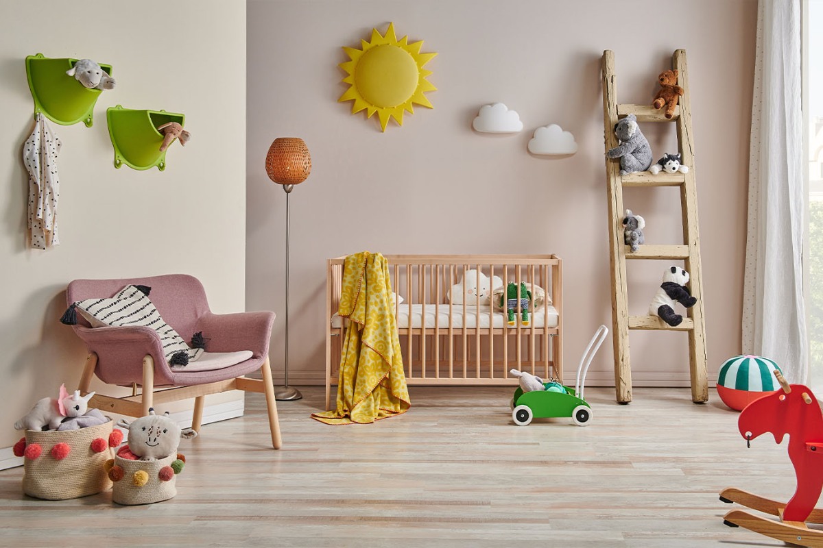 cameretta rosa antico per neonati design morbido