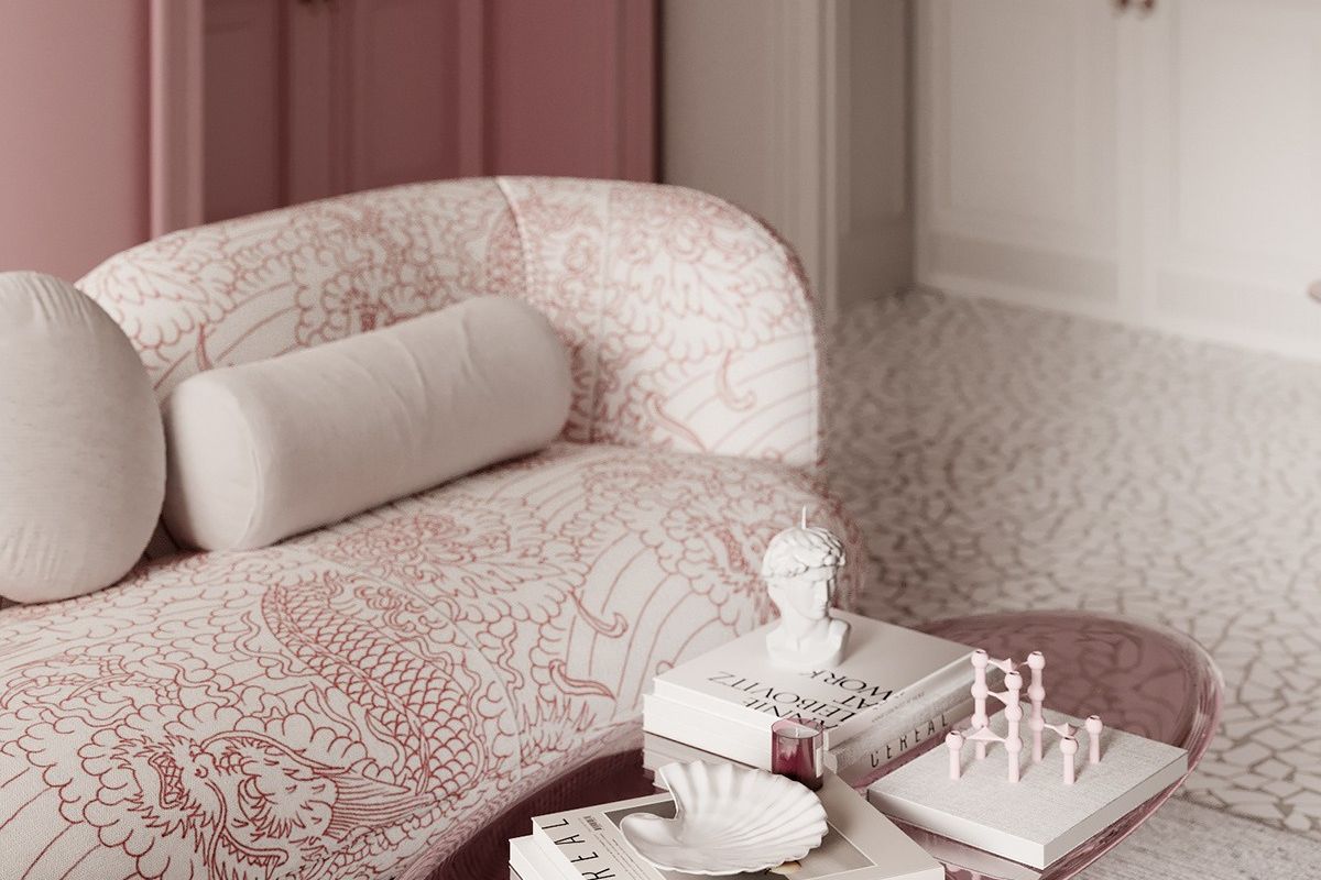 interior design pink soft
