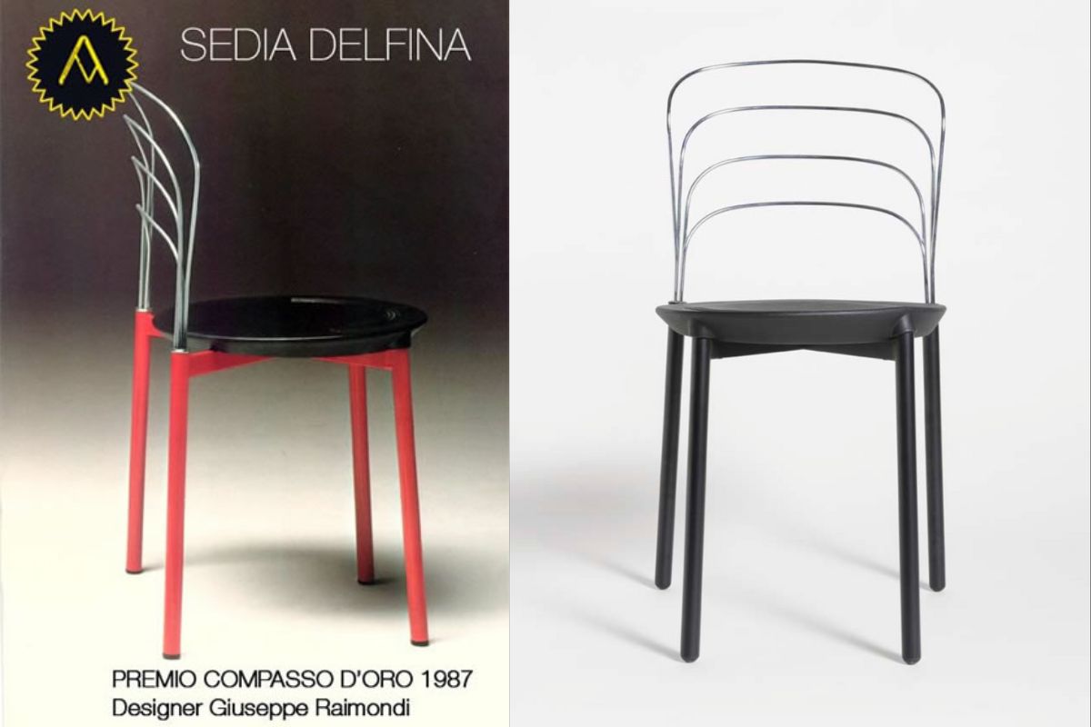 sedia delfini bontempi compasso d'oro 1987 giuseppe raimondi