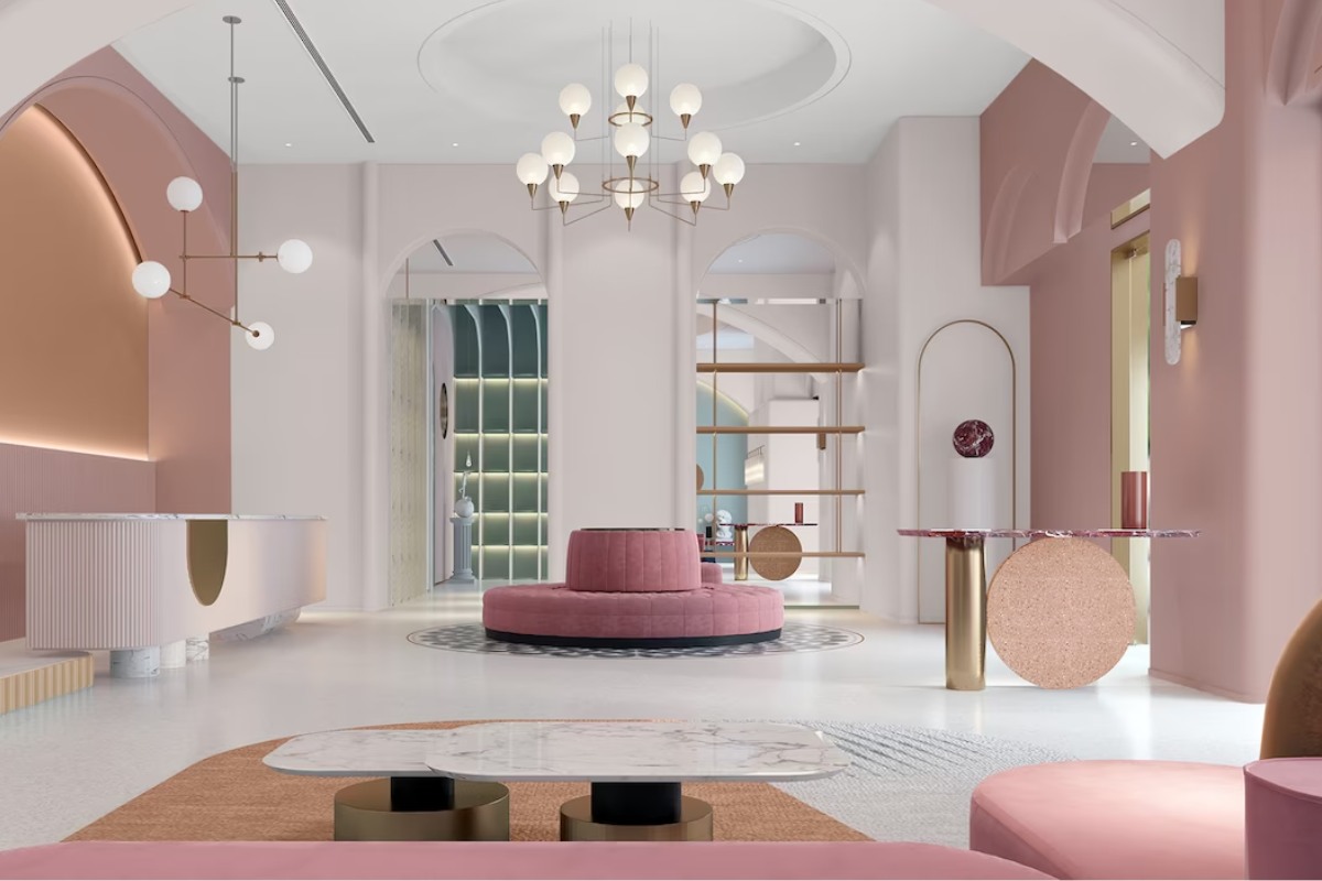 contract rosa antico spazi commerciali contemporanei