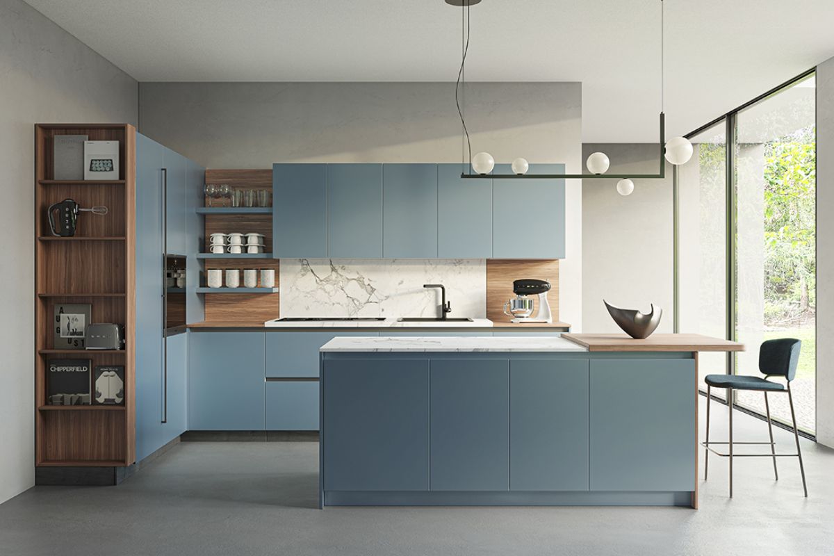 cucina azzurra celeste