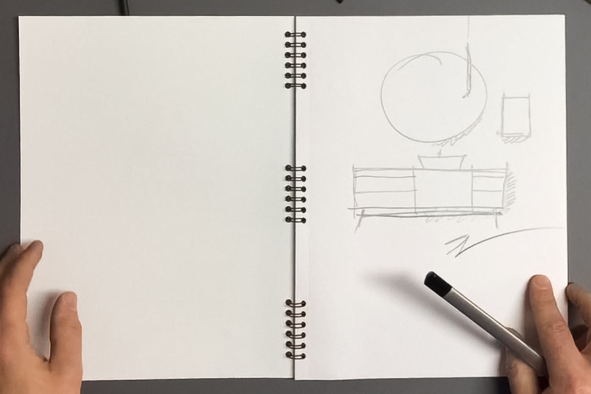 Bozzetto preliminare Cerasa per collezione bagno di design