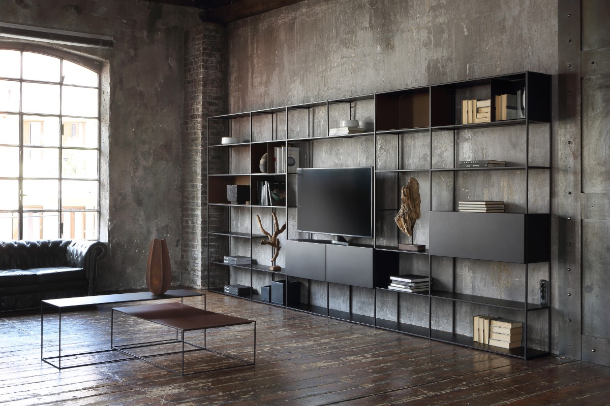 mobile tv easy irony e tavolini bassi in metallo