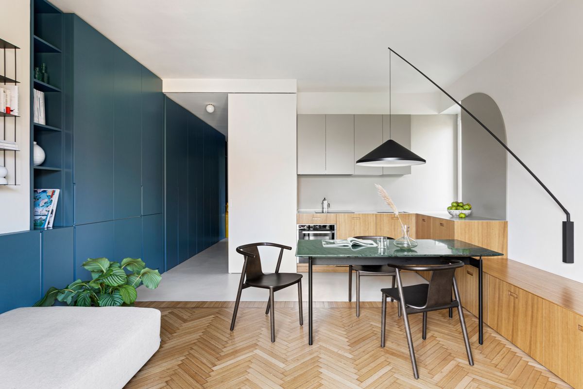 Abbinamenti arredamento del colore ottanio con neutri