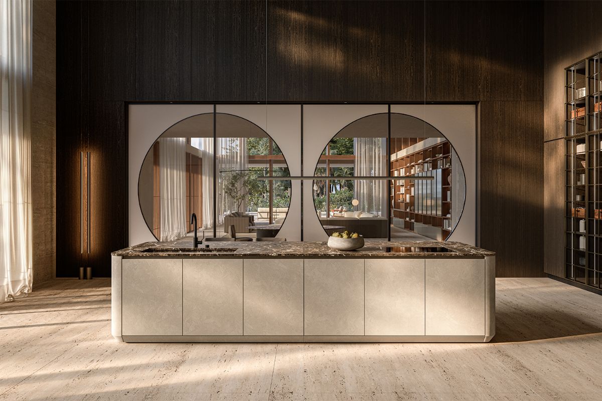 Boffi, Cove Kitchen cucina scultorea firmata Zaha Hadid Design tra fluidità formale e convivialità
