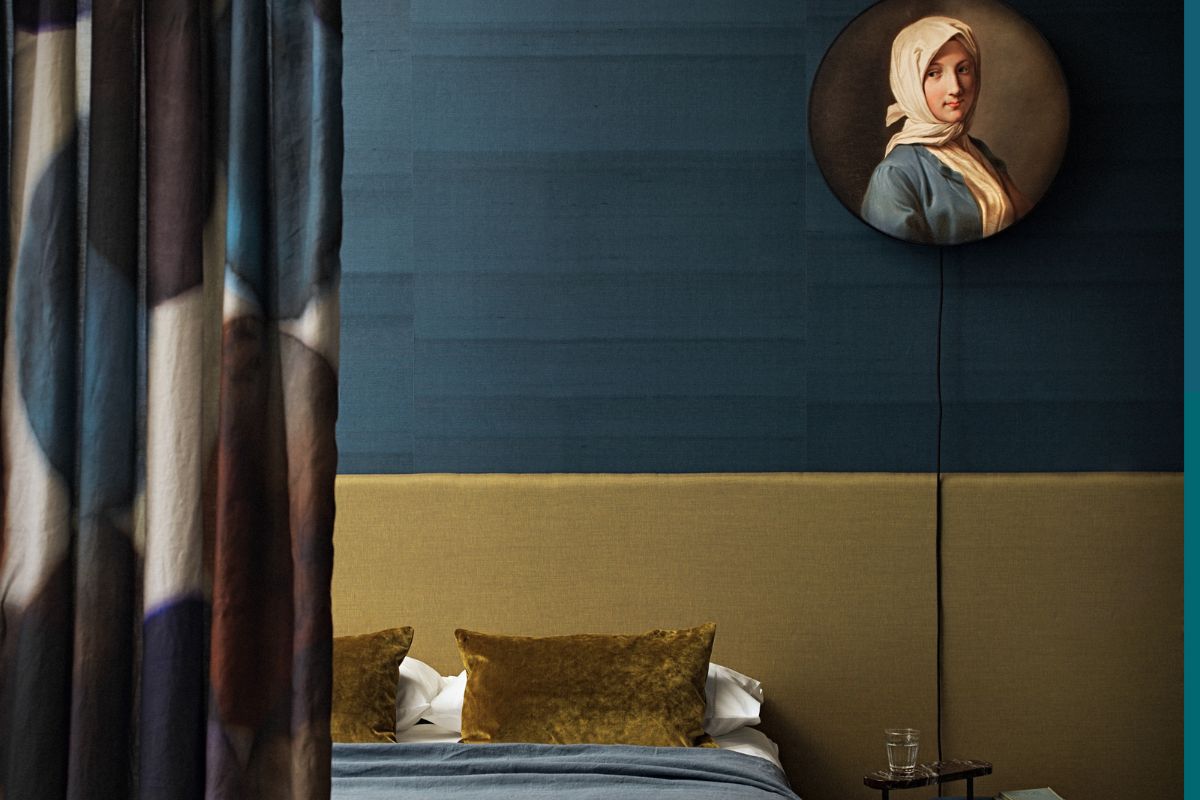 Colore ottanio in camera da letto