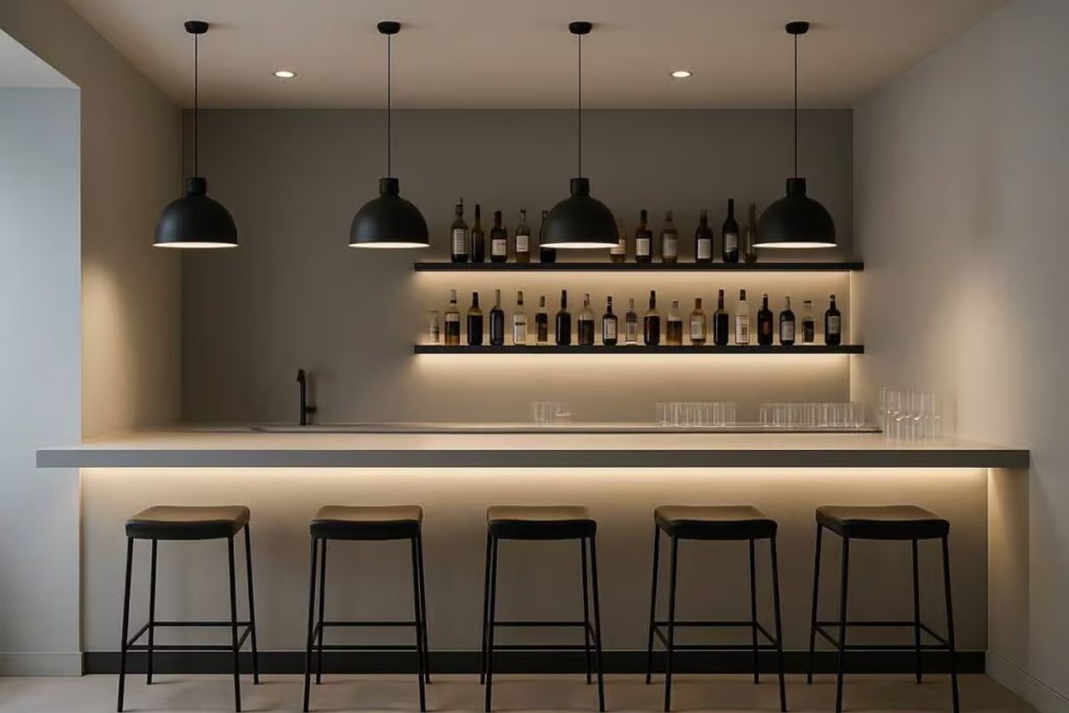 EN bar lighting design warm ambient accent lighting backbar led