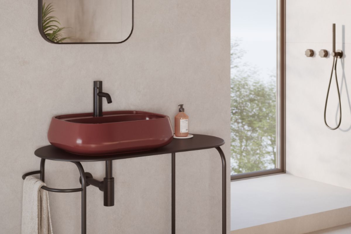 Hidra, Bounce BN75 lavabo da appoggio dalle linee morbide per un bagno più contemporaneo