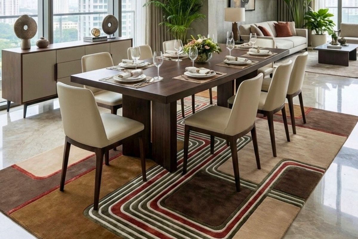 tappeto ademi edition per sala da pranzo elegante