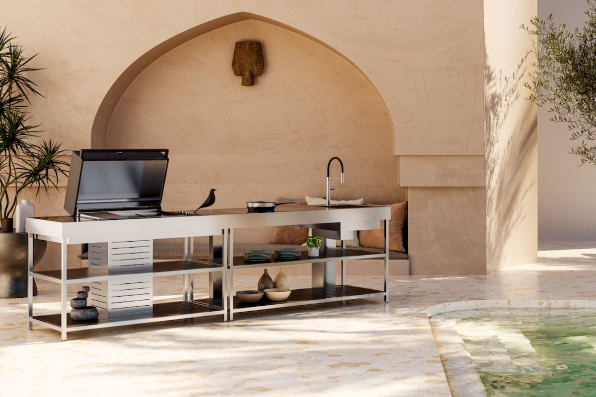 Foster cucina da esterno in acciaio inox di design