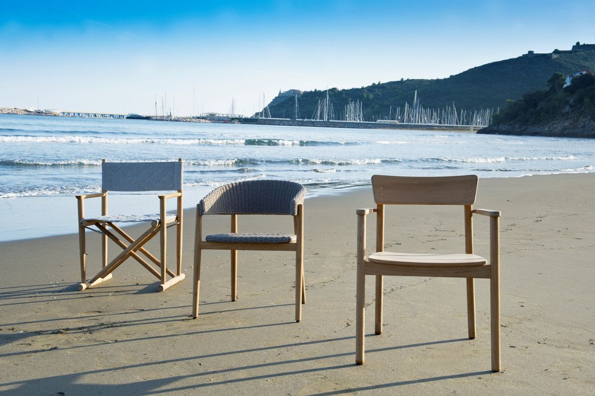 Sedie da giardino Unopiù in teak e ferro per outdoor di design