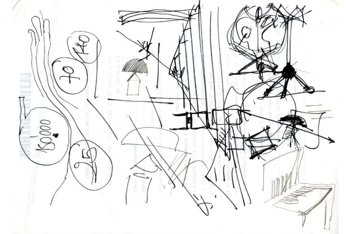 Atollo di Vico Magistretti per Oluce BOZZETTO