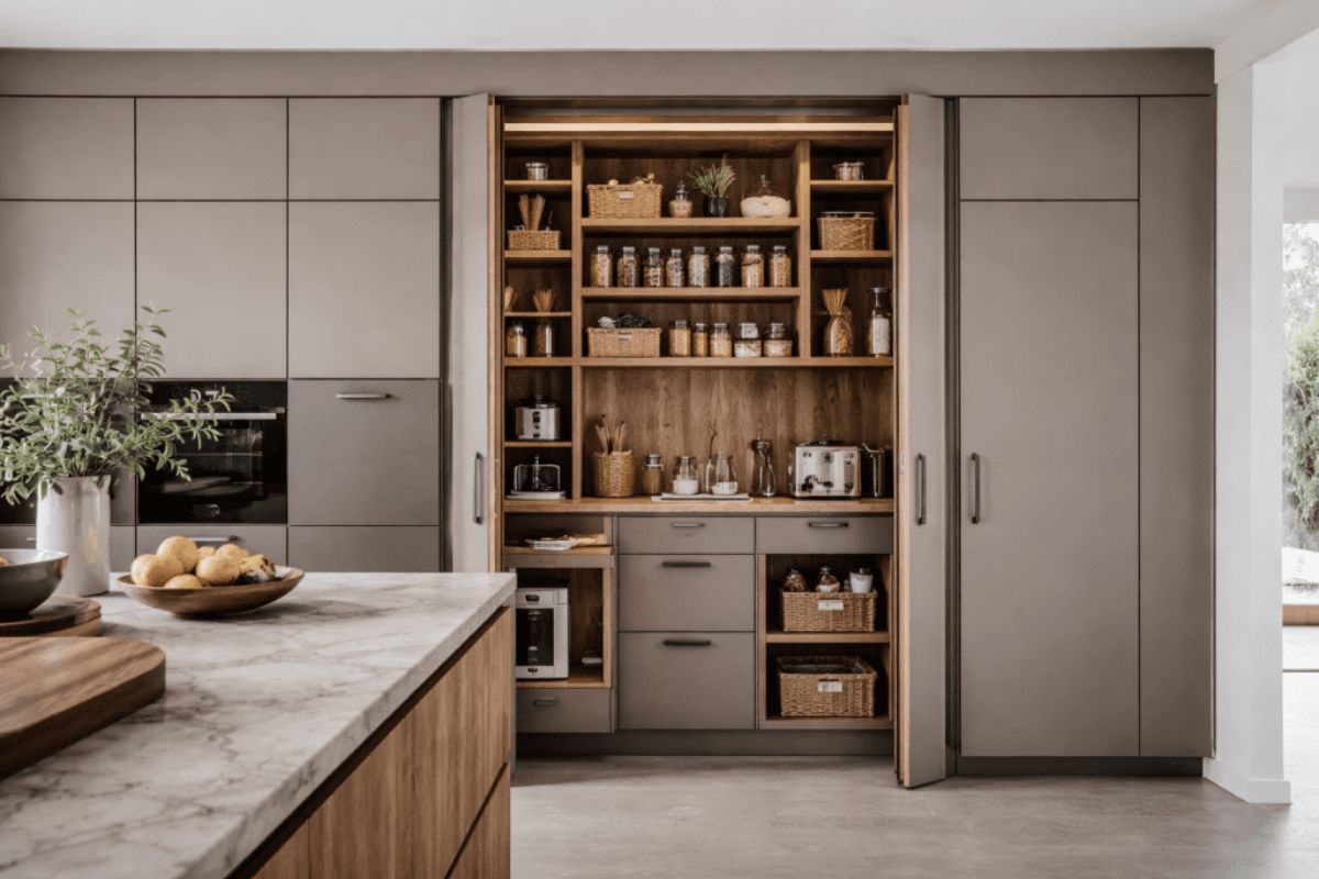 Cucina nascosta invisible kitchen pocket doors
