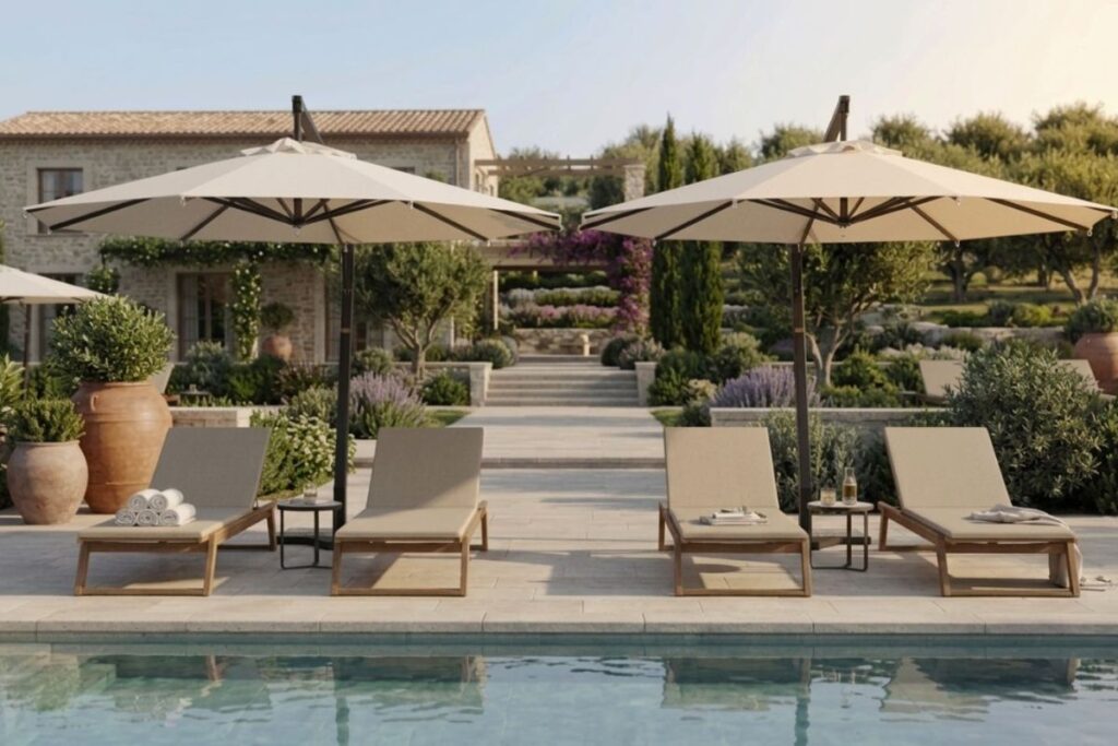 Progettare l’ombra negli spazi outdoor: l’ombrellone come elemento architettonico
