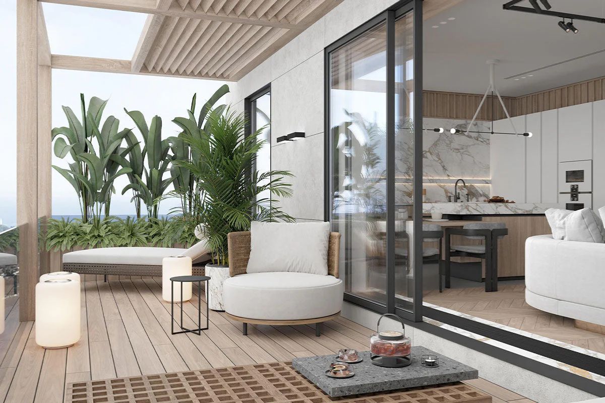 come progettare un piccolo terrazzo in modo coerente e contemporaneo