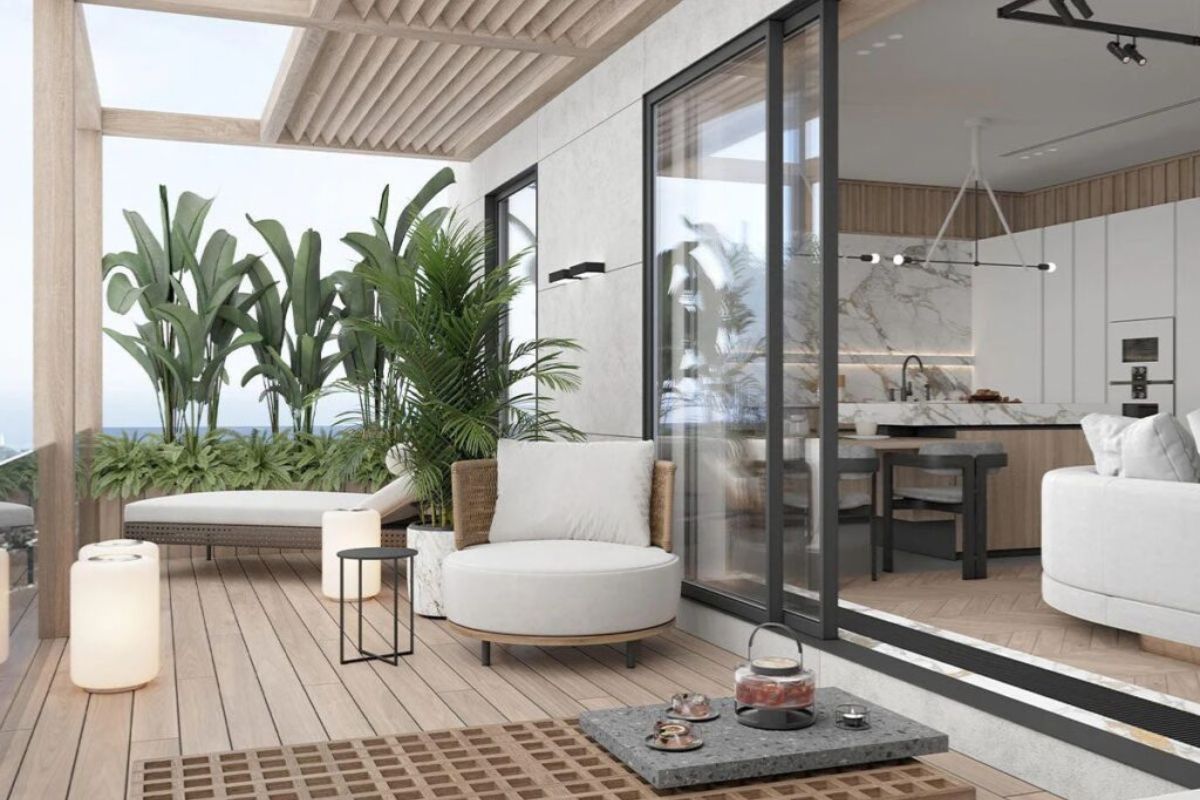 Indoor outdoor terrace continuity