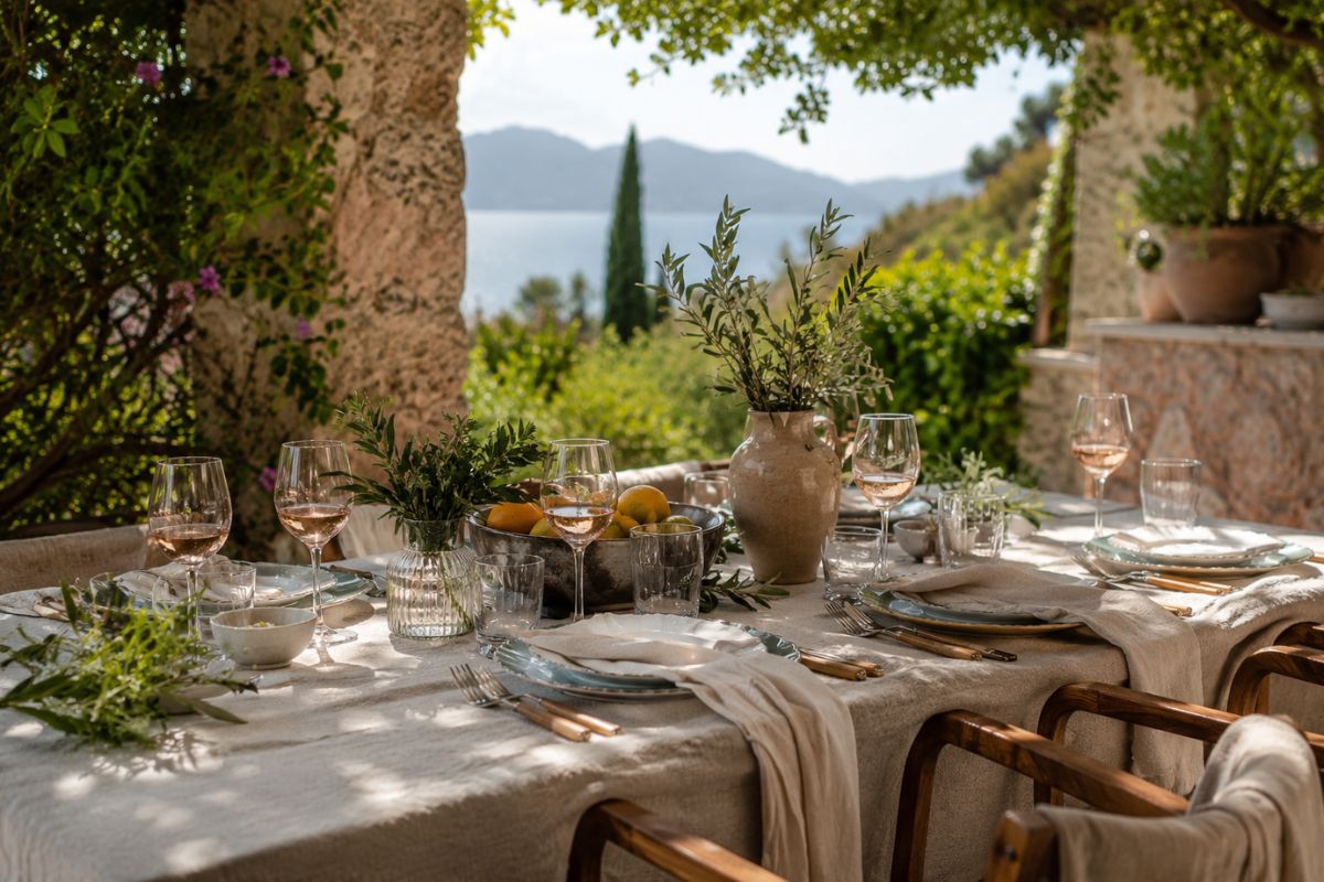 Setting the table in the garden