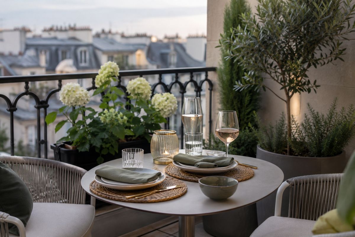Small terrace summer table