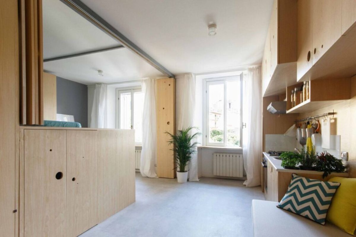 Furnishing a studio apartment by size