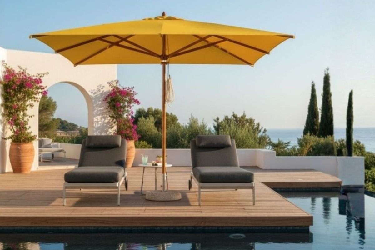 Materials and finishes for outdoor parasols