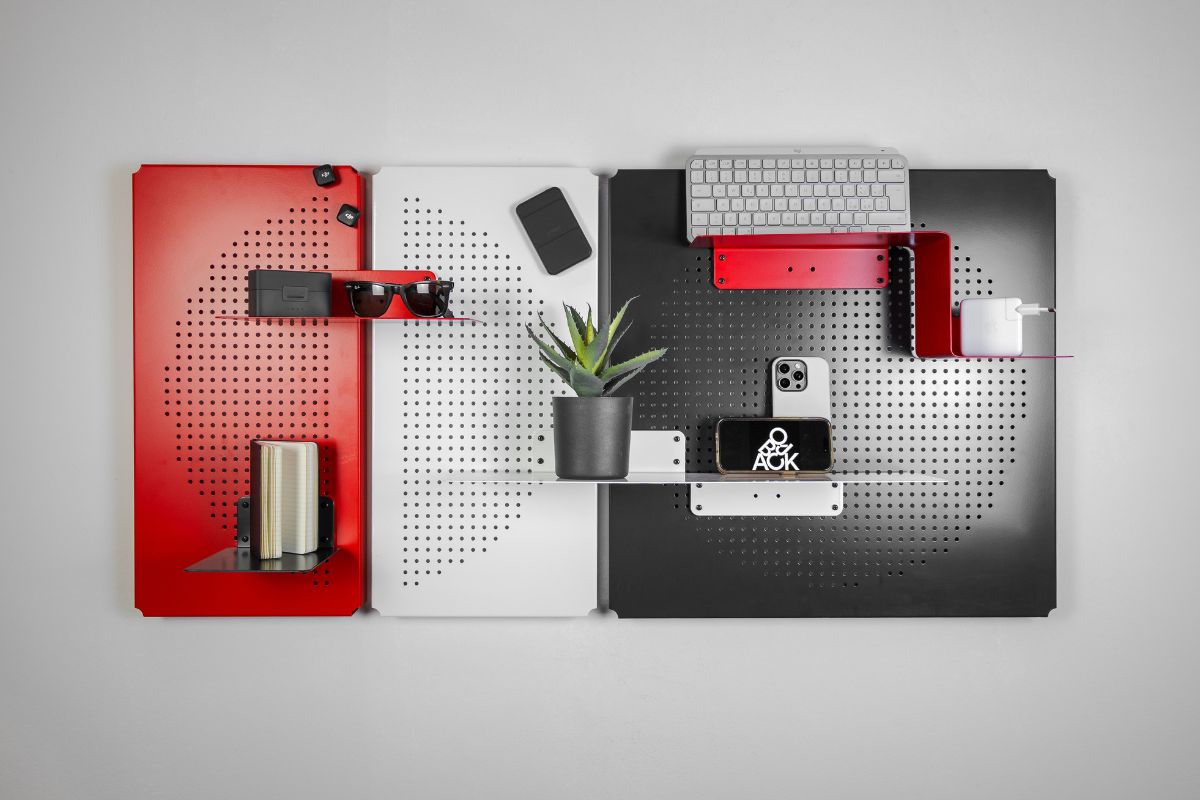 NORA OB-Jack modular composition for contemporary interior walls