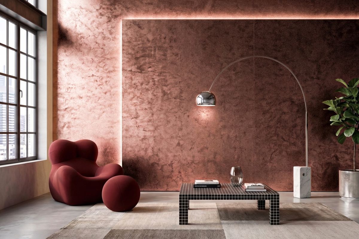 Pittura effetto rame Novacolor per pareti decorative contemporanee