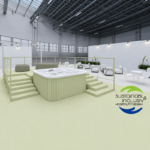 Render della mostra “Sustainable & Inclusive” presente a InOut 2026