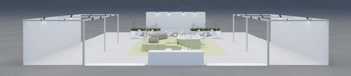 Render della mostra “Sustainable & Inclusive” presente a InOut 2026