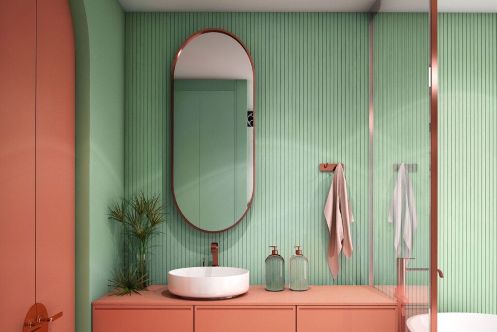 bagno piccolo soluzioni arredo Sospensioni e trasparenze per alleggerire il layout