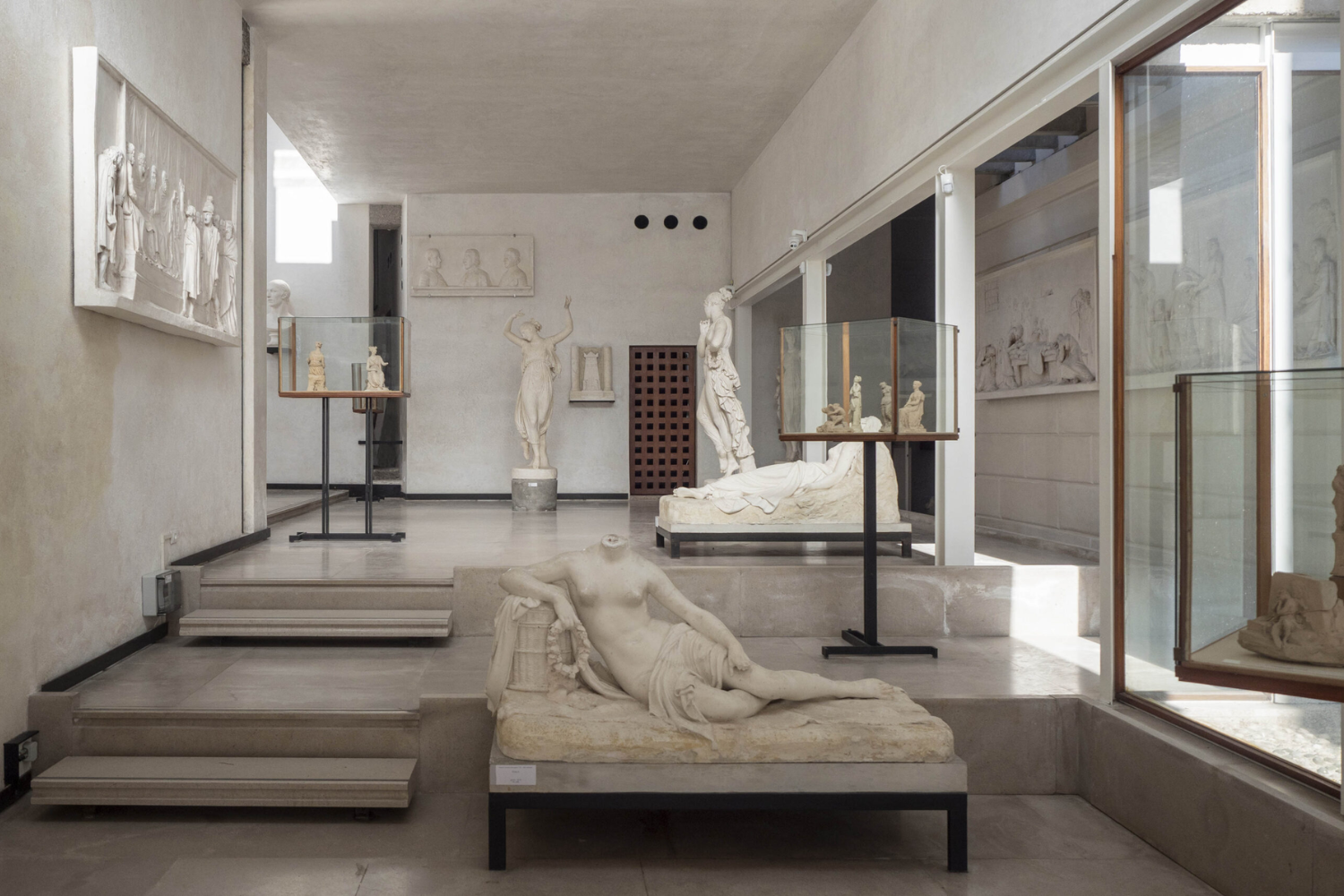 Canova Gypsotheca extension by Carlo Scarpa in Possagno with natural light and sculptures