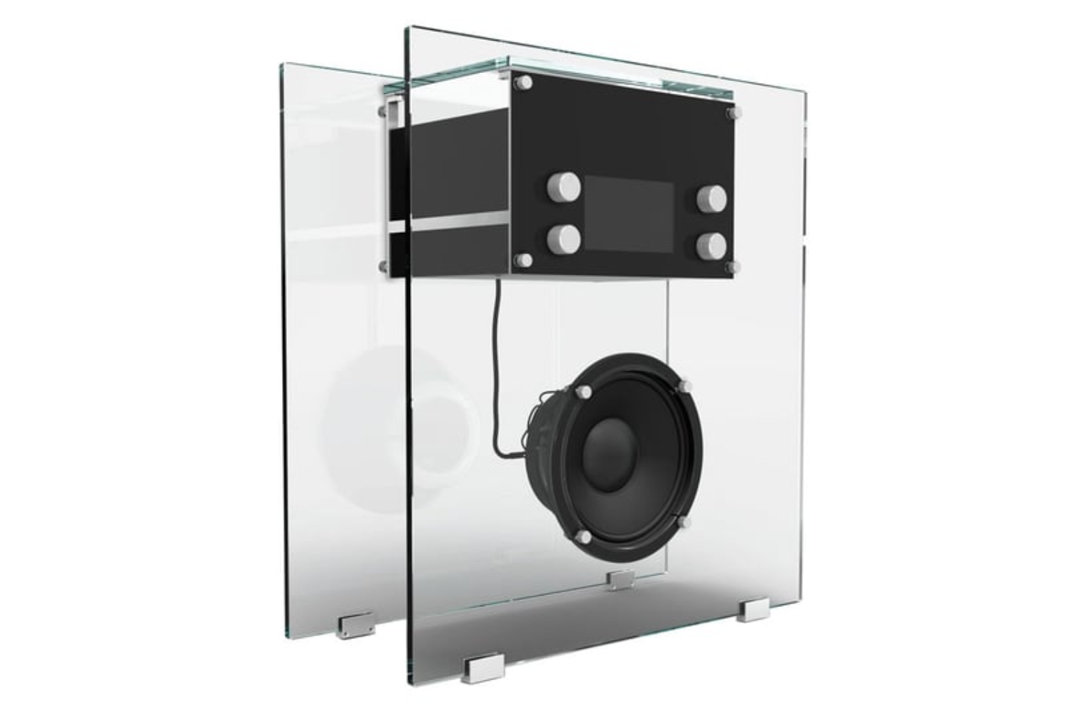 Radio in Cristallo by Franco Albini revealing the technology inside the radio