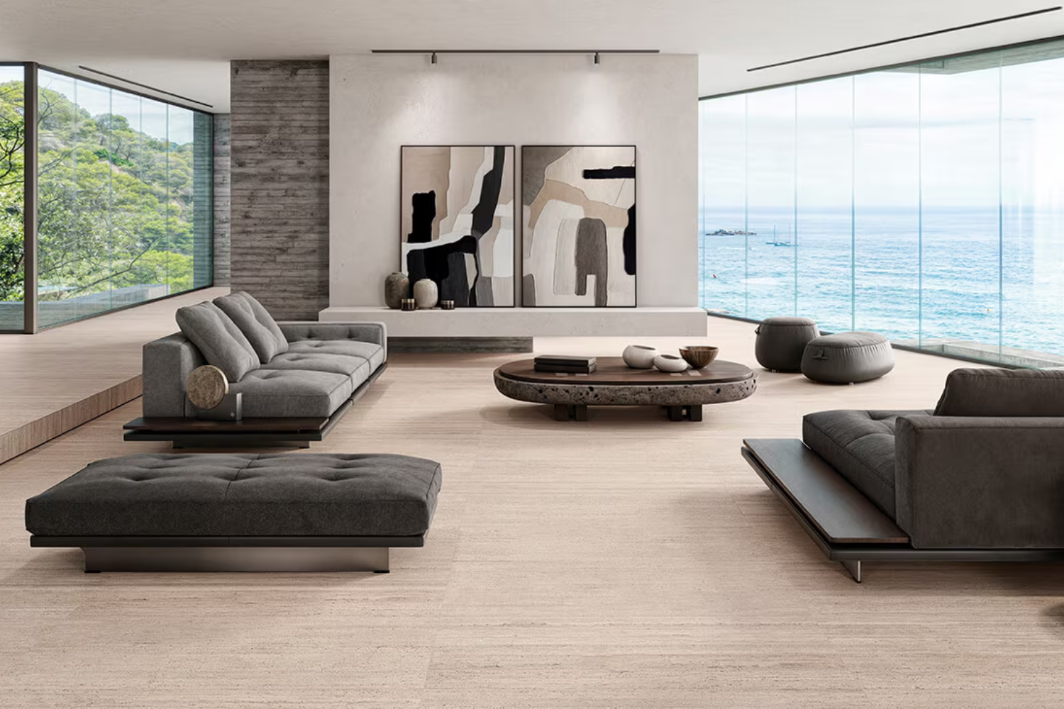 Travertino nell'arredamento colori, finiture e idee per usarlo negli interni contemporanei