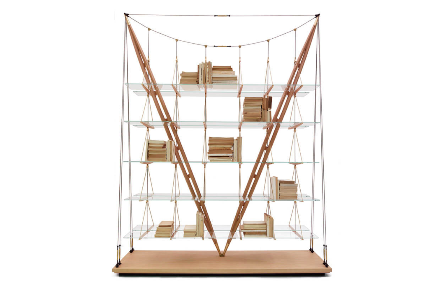 Veliero bookcase by Franco Albini conceived as a lightweight suspended structure