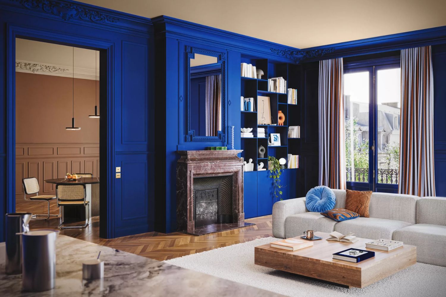 Colore blu e le sue sfumature negli interni
