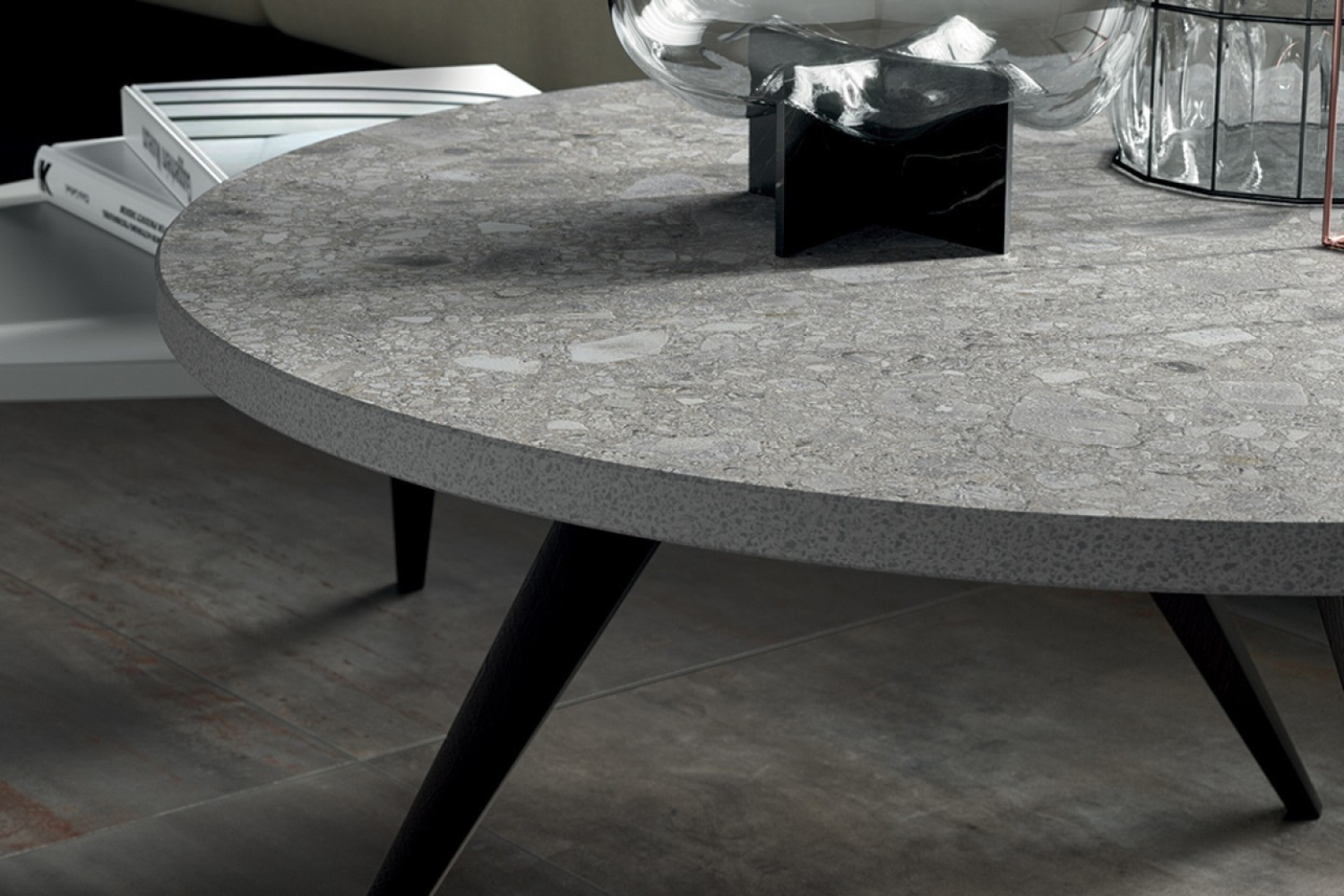 Ceppo di Gré moving from architectural flooring to contemporary tables and furniture
