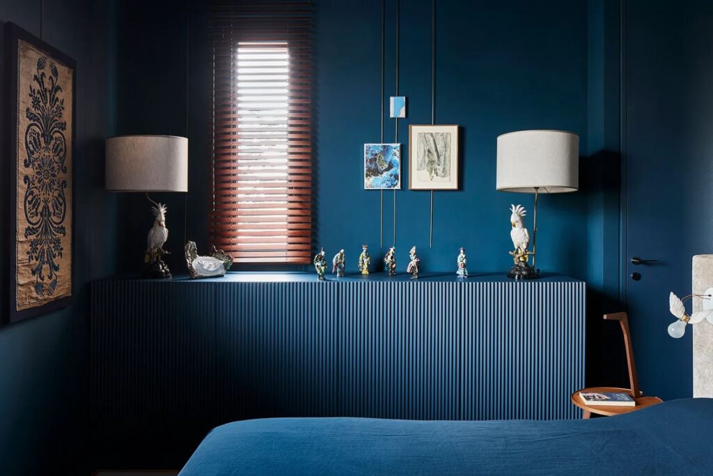 Il blu in camera da letto