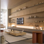 Parete attrezzata Novamobili con libreria e angolo home office