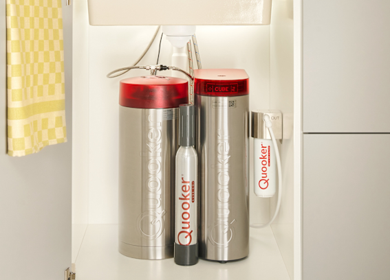 Sistema Quooker CUBE installato nel mobile della cucina
