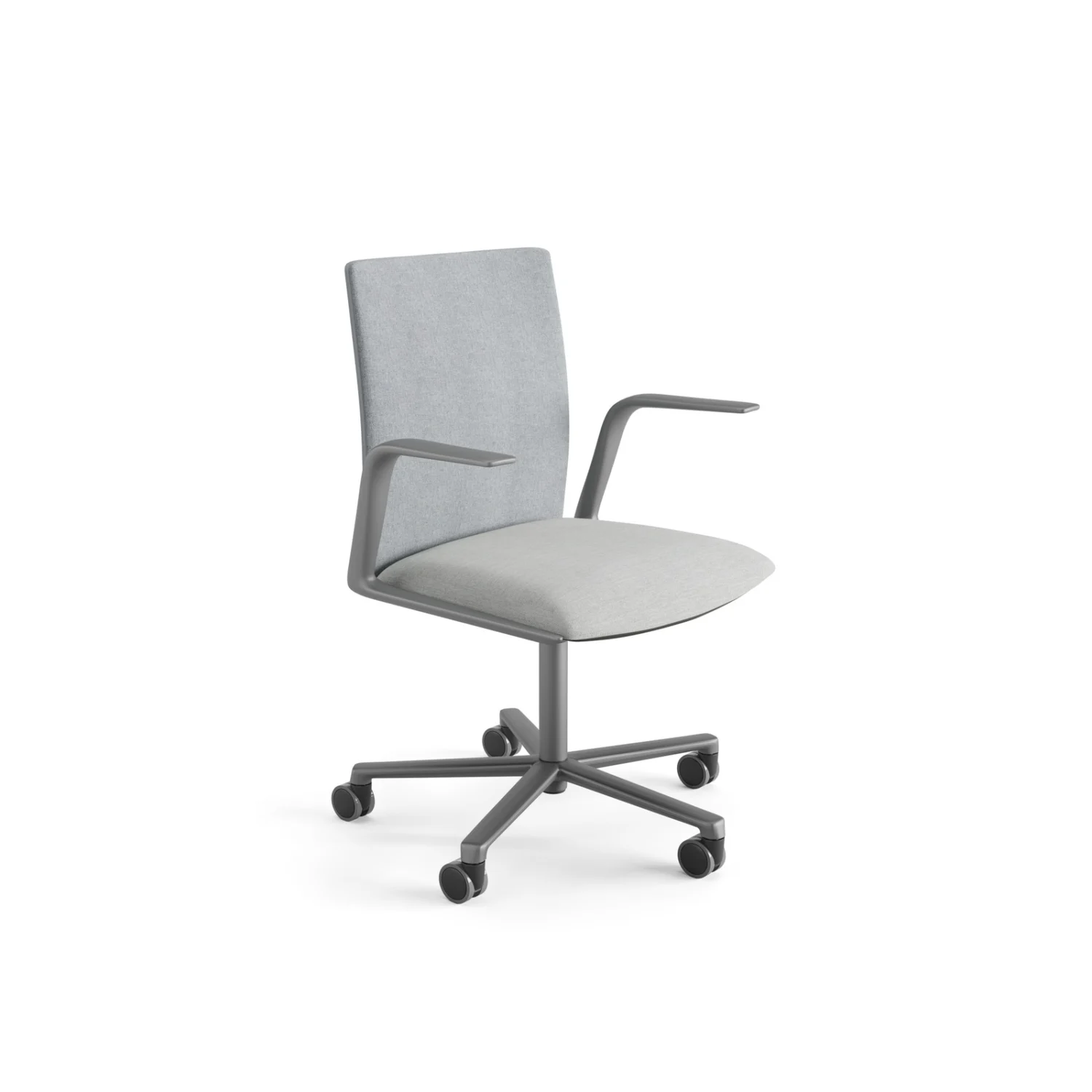 Sedia da ufficio Kinesit Met di Arper con scocca sottile e rivestimento in tessuto