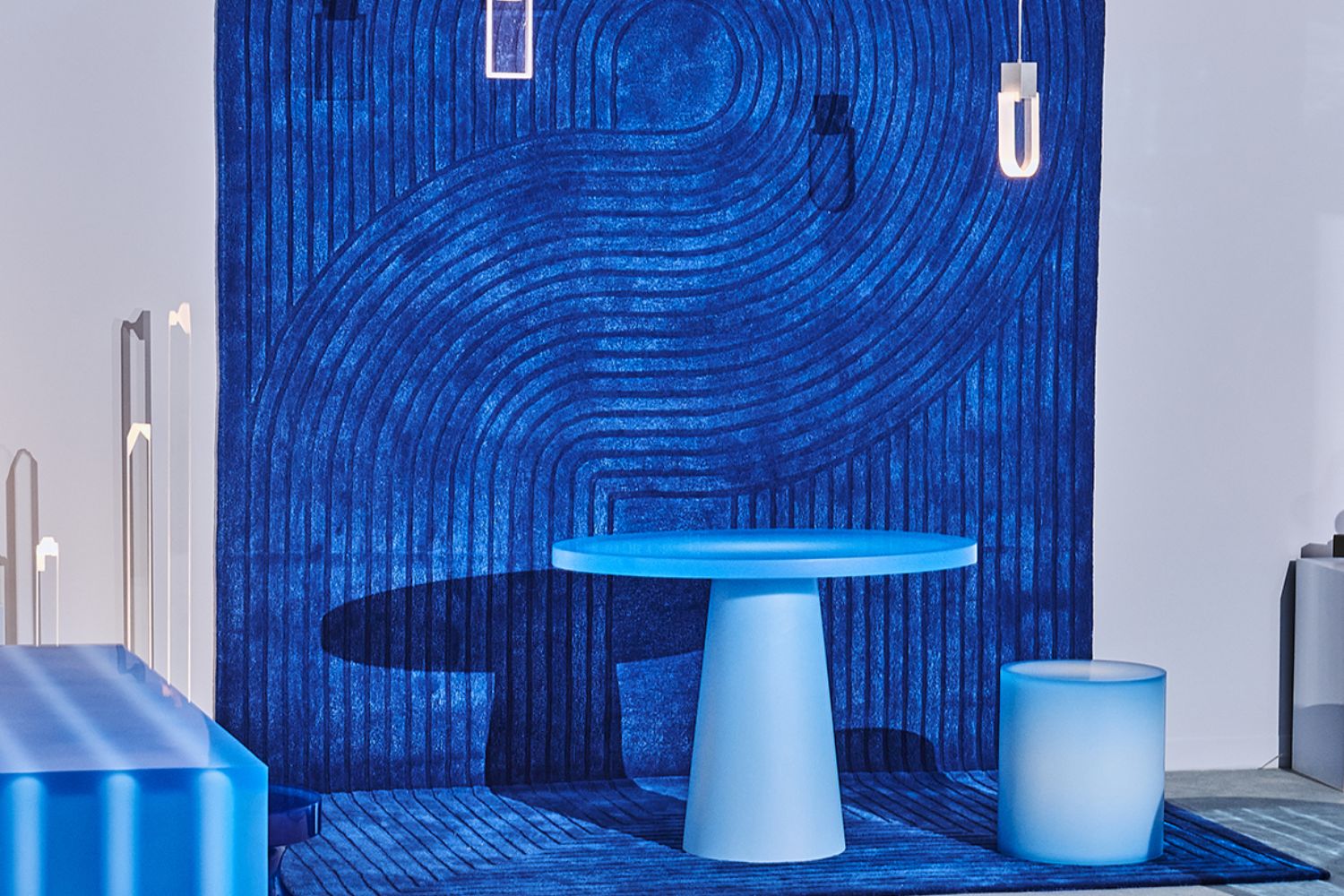 tappeto blu e azzurro
