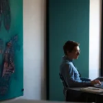 Rockfon Canva acoustic wall panels in a workspace
