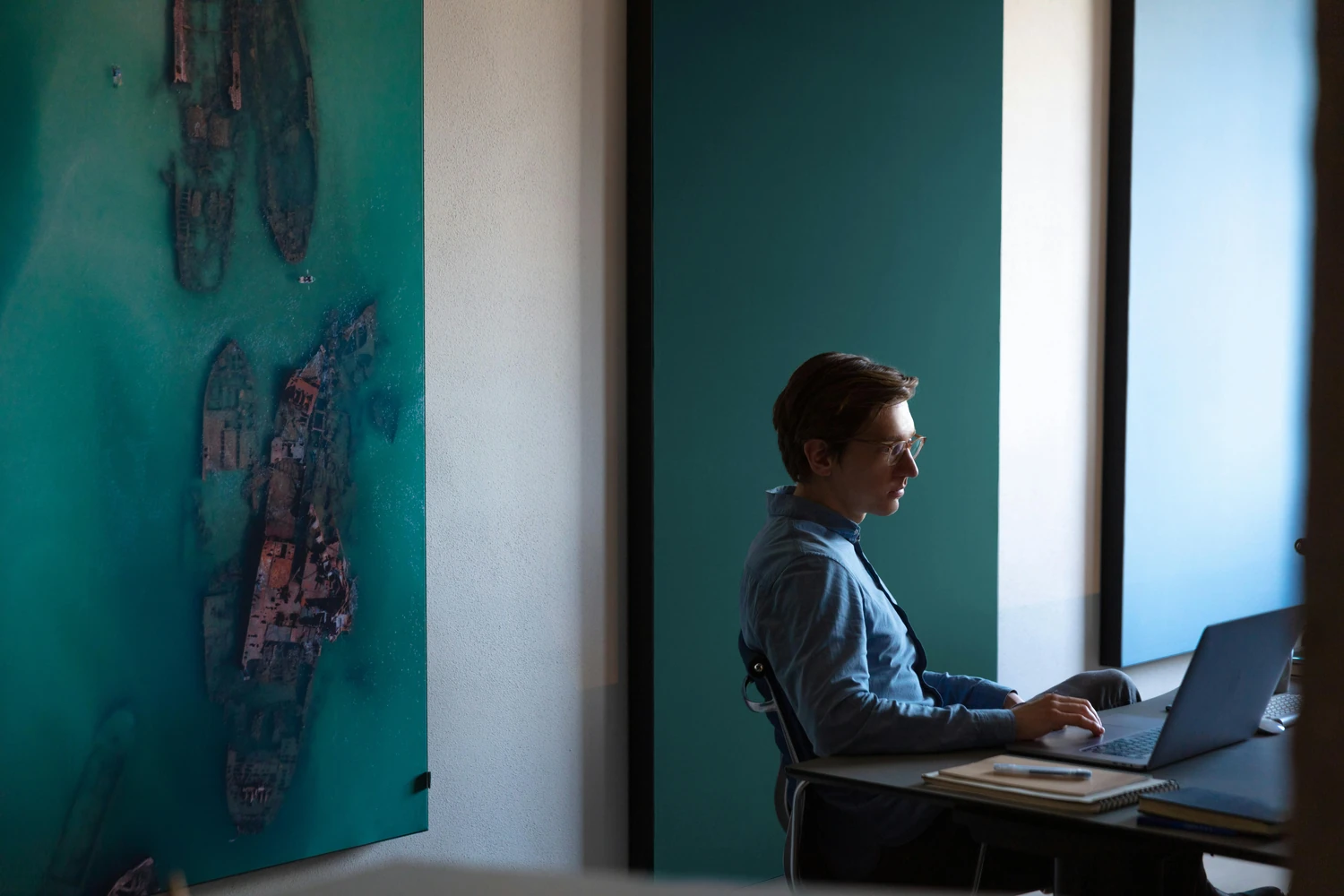 Rockfon Canva acoustic wall panels in a workspace