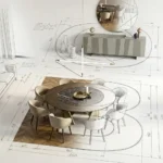 Bright dining area with pale flooring and a round table